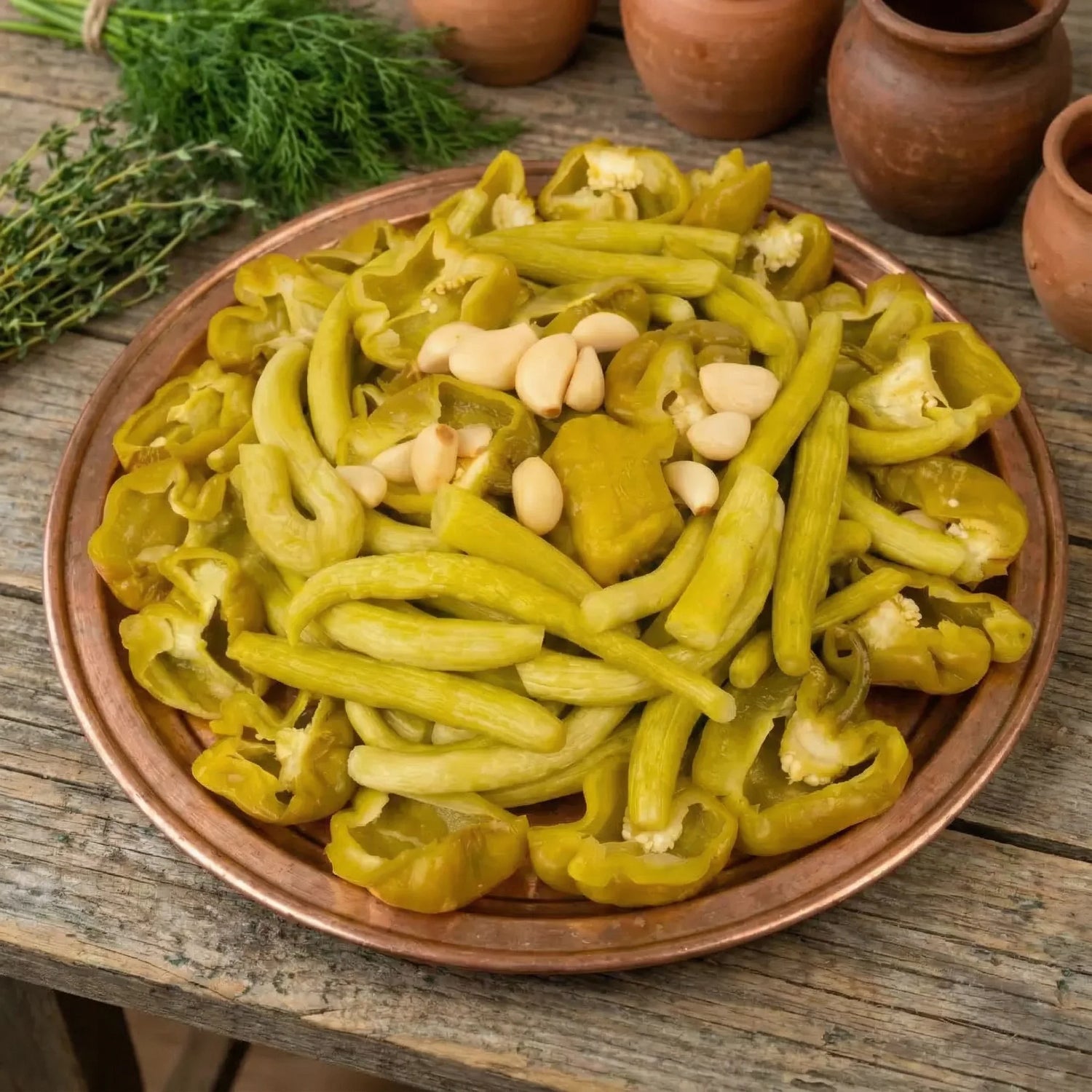 Acısız Acur–Biber Karışık Turşu 5 Litre Pet Kavanoz – Ev Yapımı Antep Usulü