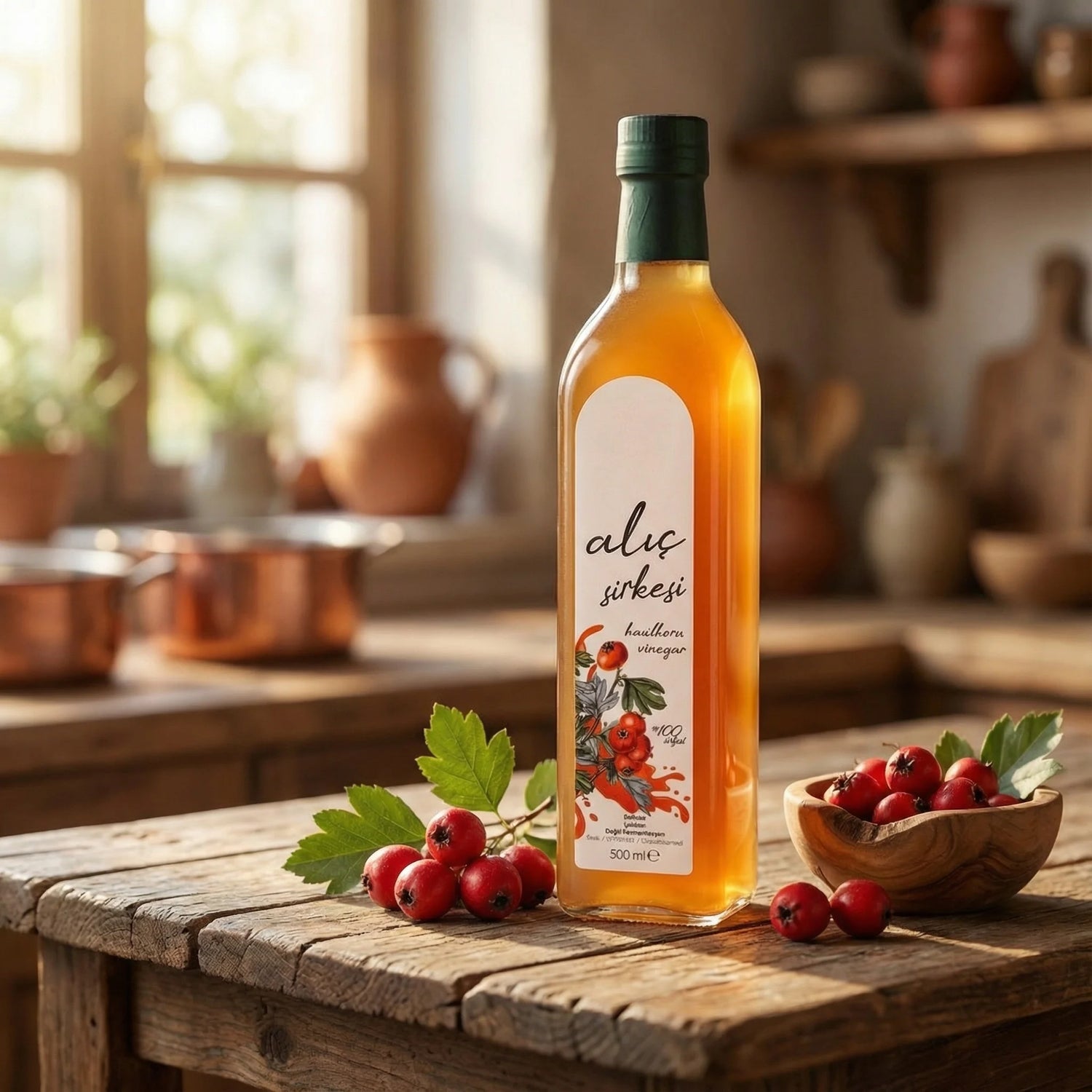Alıç Sirkesi 500 ml – Doğal, Katkısız ve Geleneksel Üretim