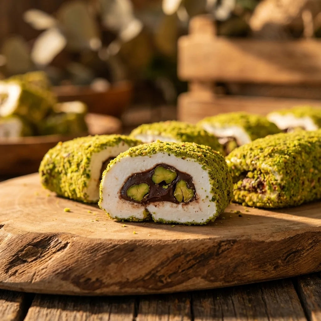 Toz Fıstıklı Çikolatalı Lokum 500 g – Yumuşak Lokum, Bol Fıstık ve Çikolata Kaplama