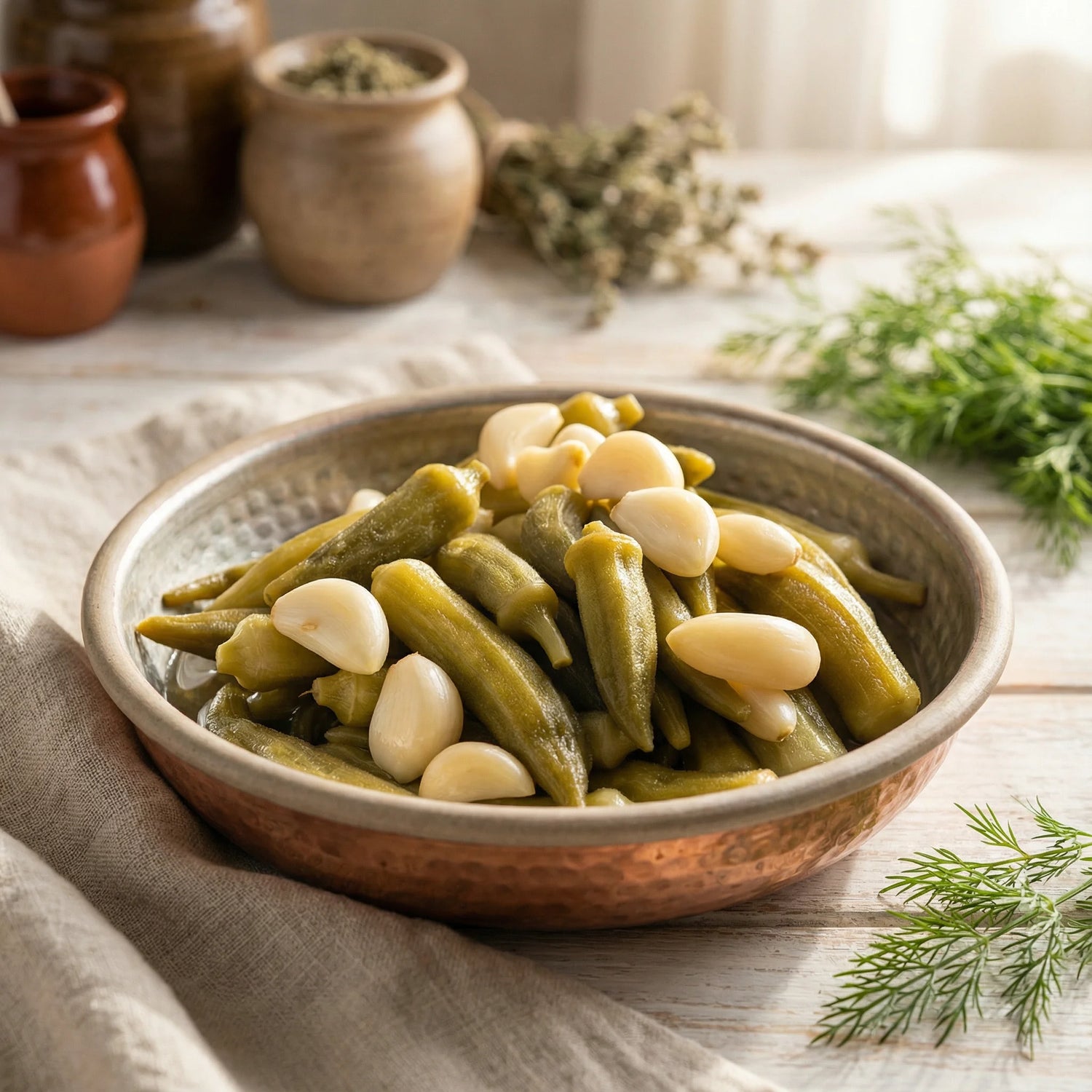 Bamya Turşusu 1000cc Cam Kavanoz – Ev Yapımı Antep Usulü