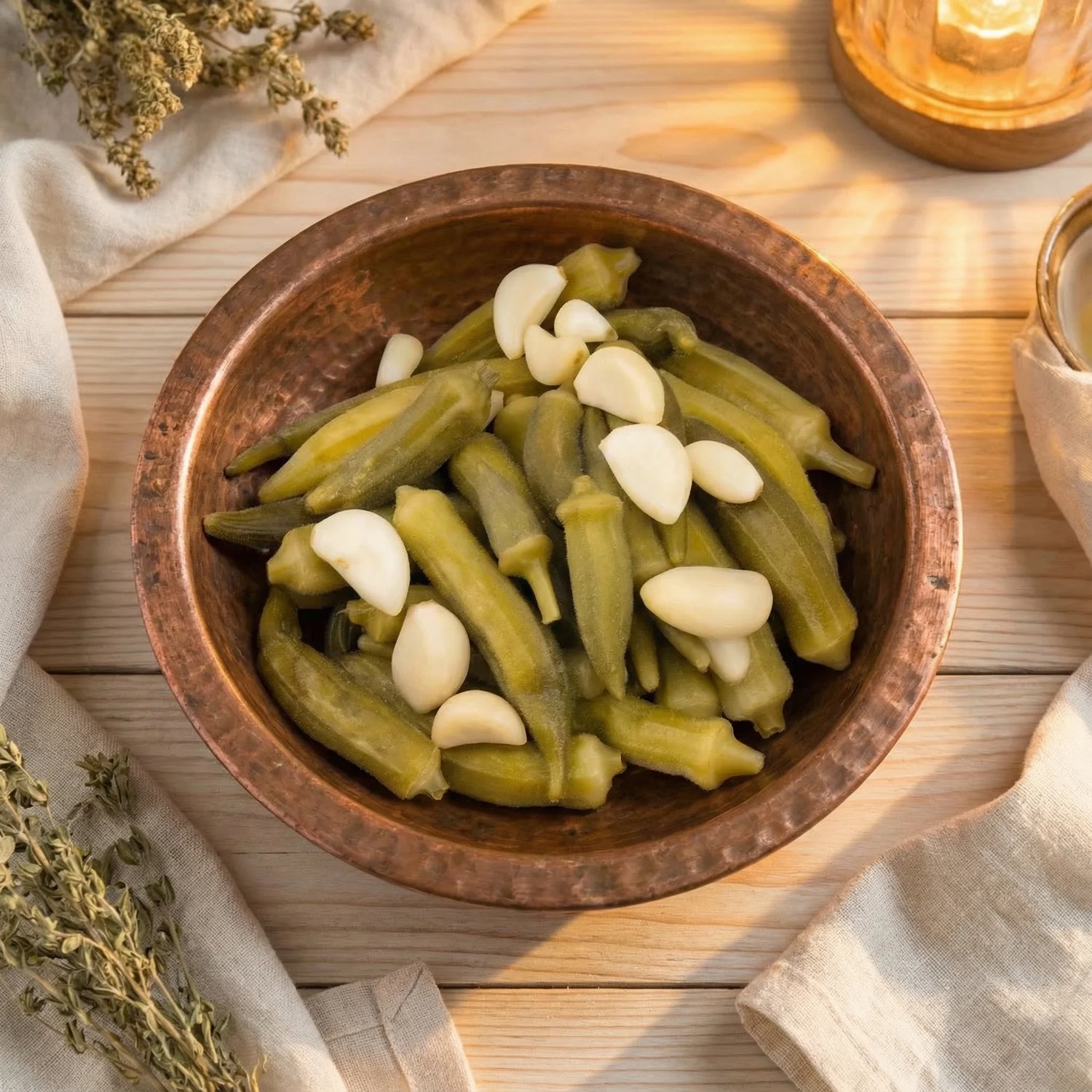 Ev Yapımı Bamya Turşusu | 1700cc Cam Kavanoz L Boy Yeni Mahsul