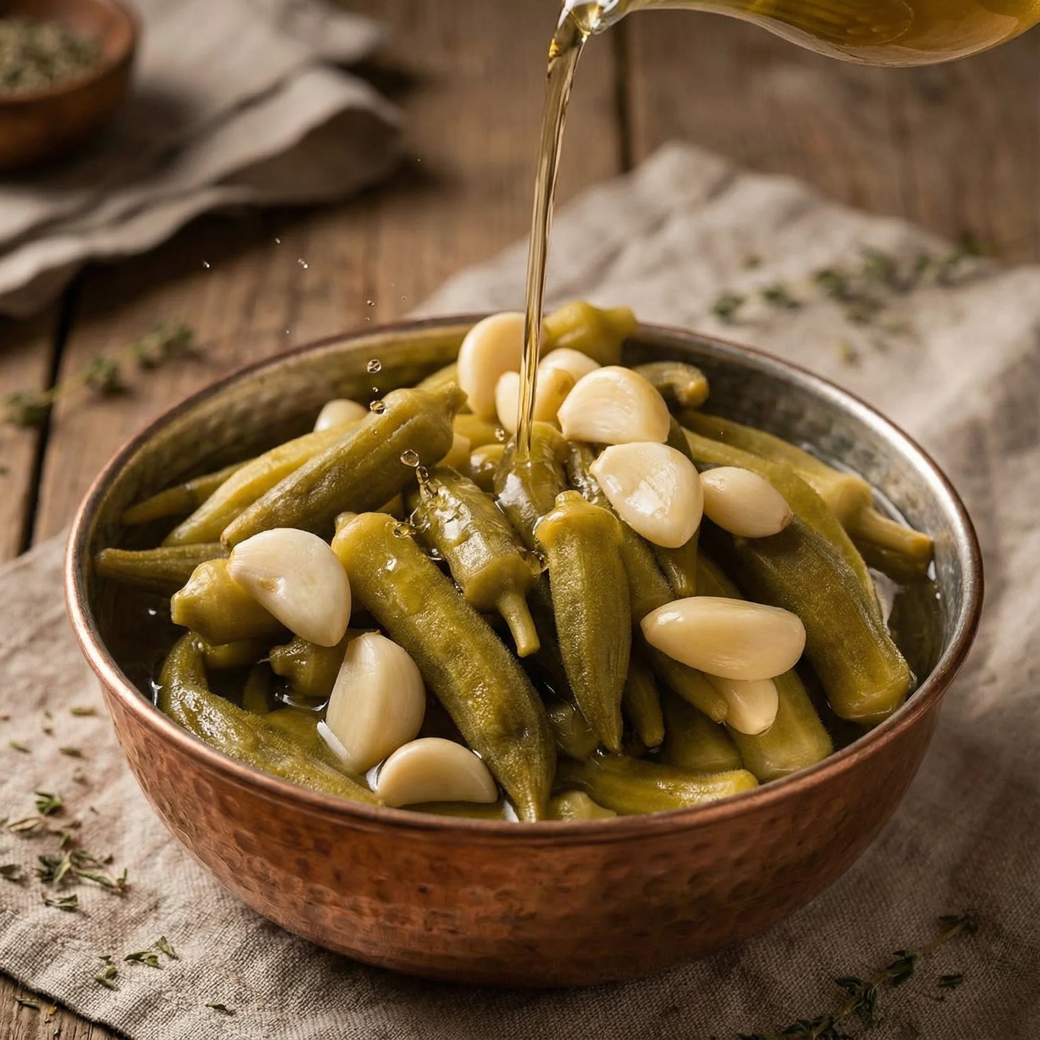 Bamya Turşusu 1000cc Cam Kavanoz – Ev Yapımı Antep Usulü