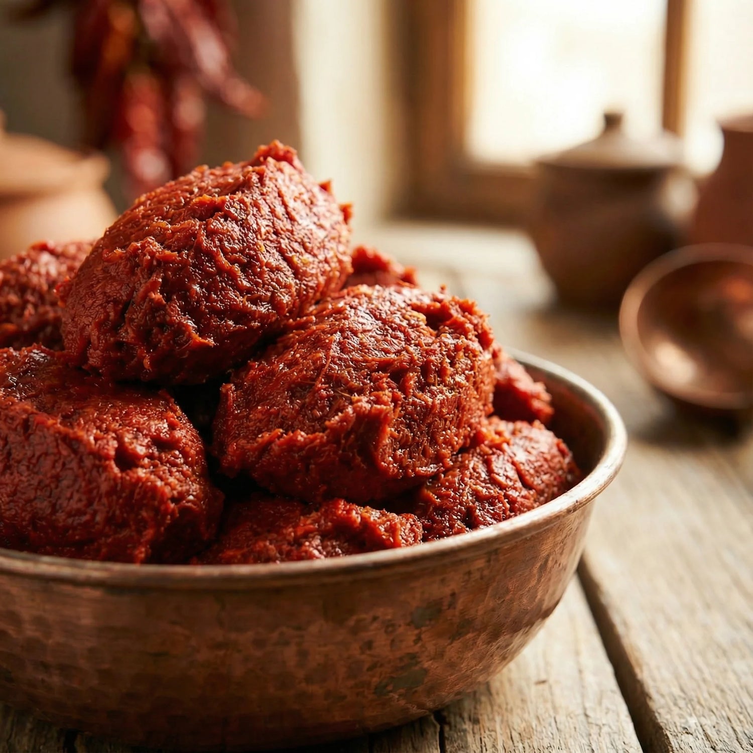 Gaziantep Karışık Biber Salçası (Acı + Tatlı) – Gün Kurusu Ev Yapımı Katkısız