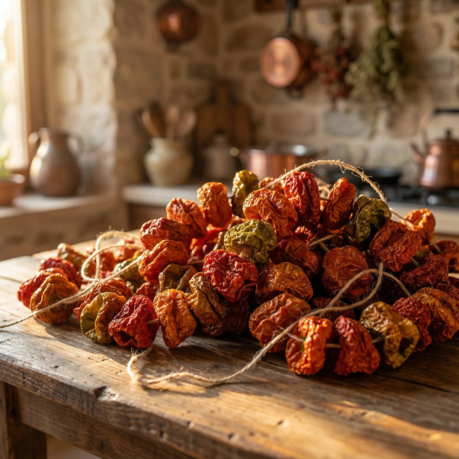 Dolmalık Tatlı Biber Kurusu – Antep Usulü Güneşte Kurutma | 1 Bağ 47-50 Adet