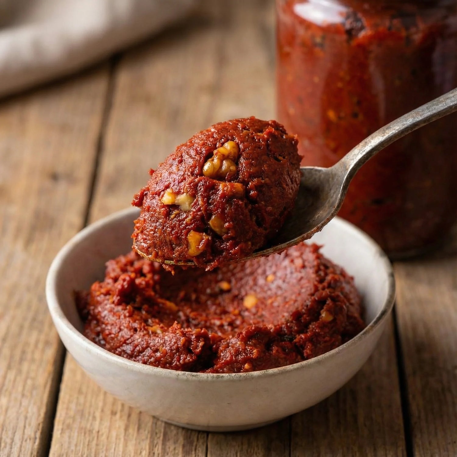 Kahvaltılık Acuka (Cevizli, Acılı) – Gaziantep Usulü Zeytinyağlı Ev Yapımı