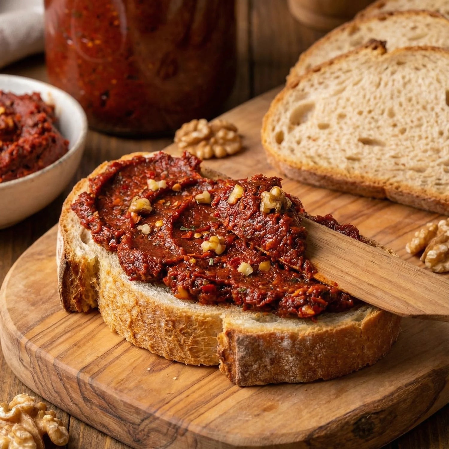 Kahvaltılık Acuka (Cevizli, Acılı) – Gaziantep Usulü Zeytinyağlı Ev Yapımı