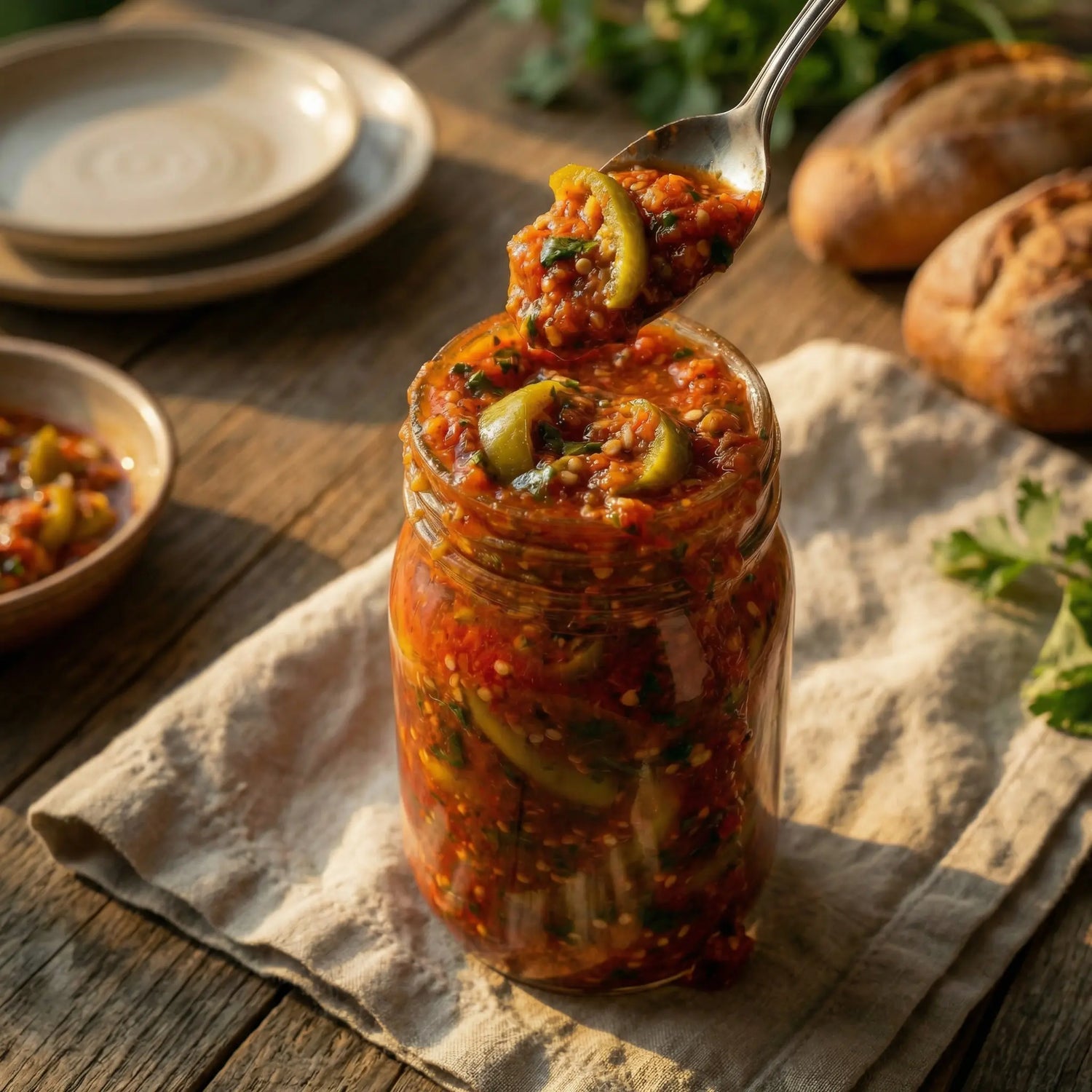 Ev Yapımı Acılı Domates Turşusu | 1700cc Cam Kavanoz L Boy – Yeni Mahsul