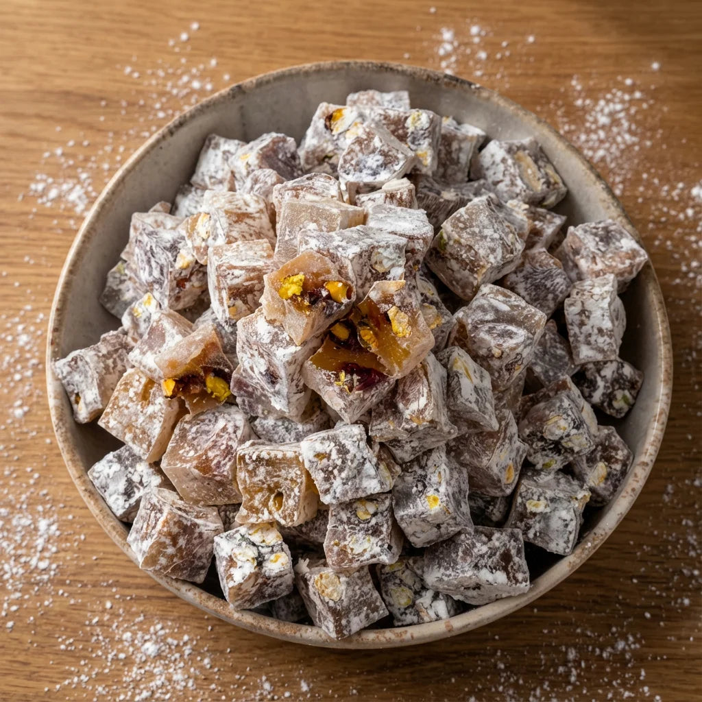 Gaziantep Çifte Kavrulmuş Fıstıklı Lokum 500 g – Bol Fıstıklı, Geleneksel ve Taze