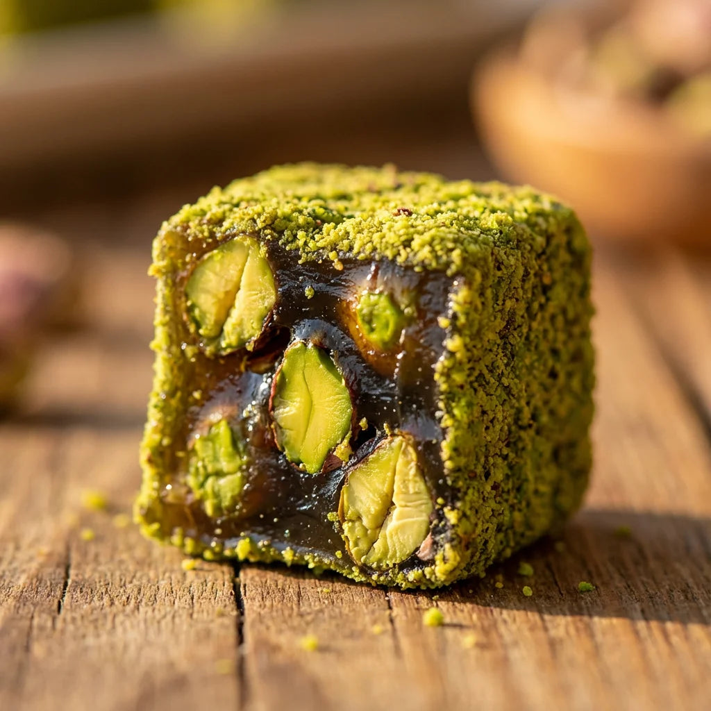 Fıstıklı Kare Dilim Lokum 500 g – Geleneksel Üretim, Bol Fıstıklı