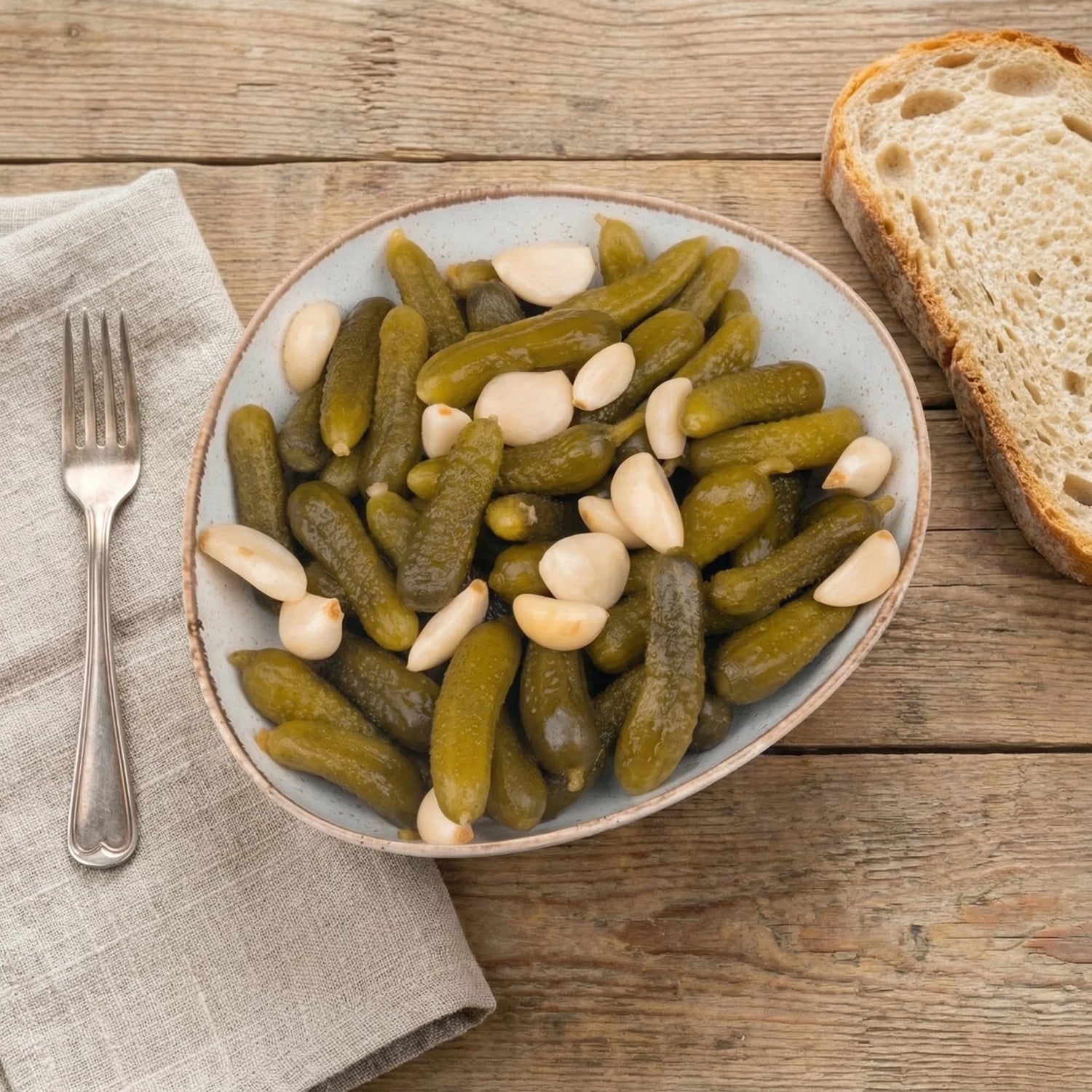 Acılı Kornişon Turşusu 1000cc Cam Kavanoz – Ev Yapımı Antep Usulü