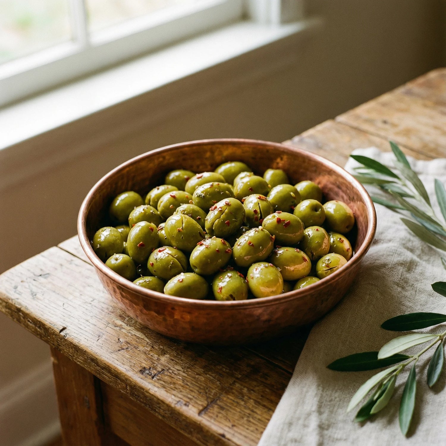 Gaziantep Taş Kırma Yeşil Zeytin – Ev Yapımı ve Katkısız