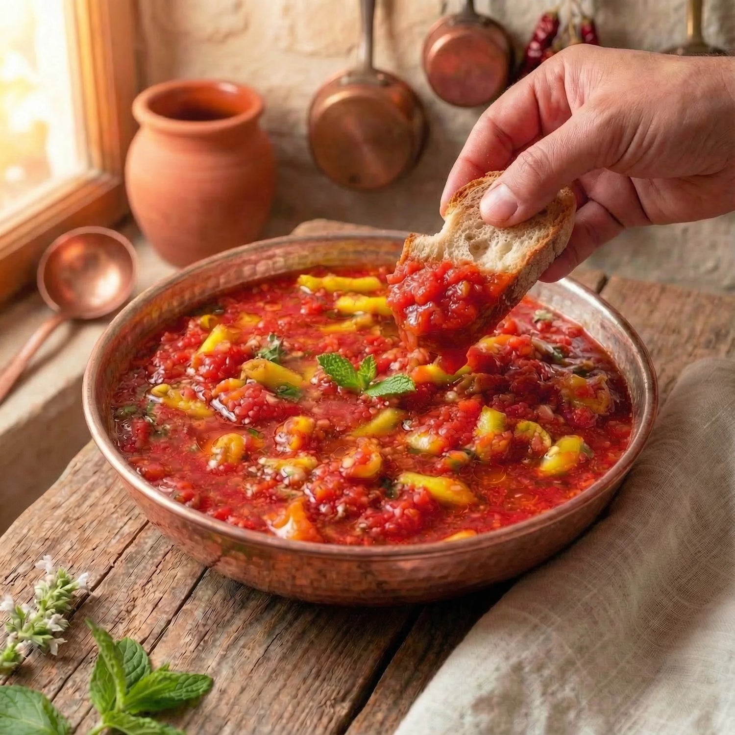 Acı Sivri Biberli Domates Turşusu 1000cc Cam Kavanoz – Gaziantep Usulü