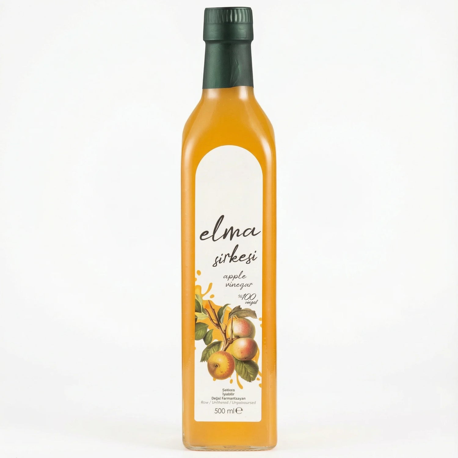 Elma Sirkesi 500 ml – Doğal Fermente, Katkısız ve Cam Şişe
