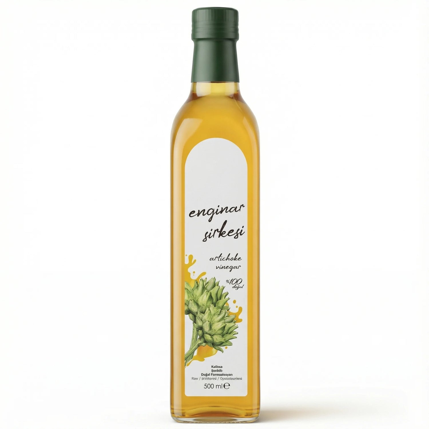 Enginar Sirkesi 500 ml – Doğal Fermente, Katkısız ve Cam Şişe