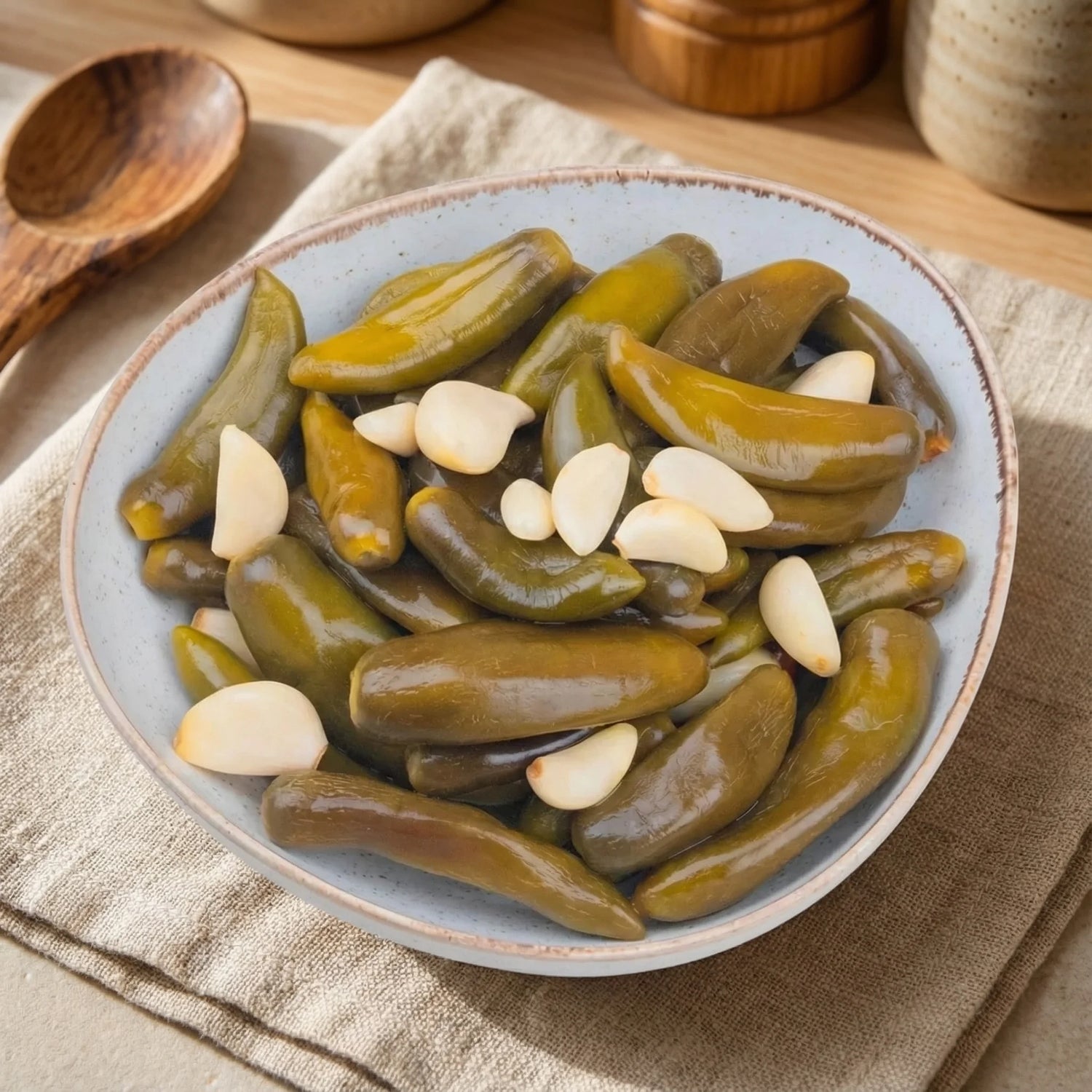 Jalapeno Turşusu 1000cc Cam Kavanoz – Ev Yapımı Antep Usulü (Dilimlenmemiş)