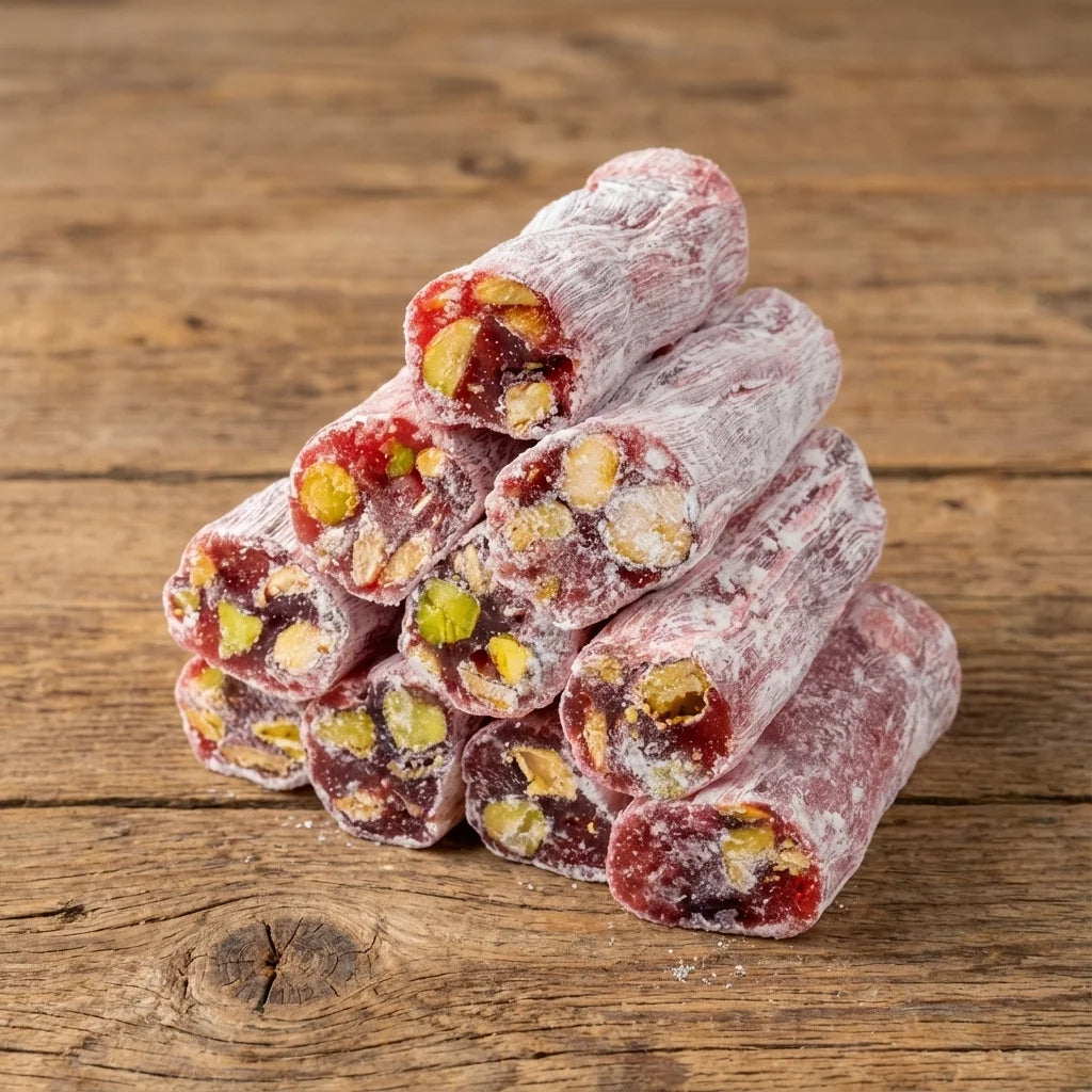 Narlı Fıstıklı Lokum 500 g – Meyvemsi Aroma ve Bol Antep Fıstığı