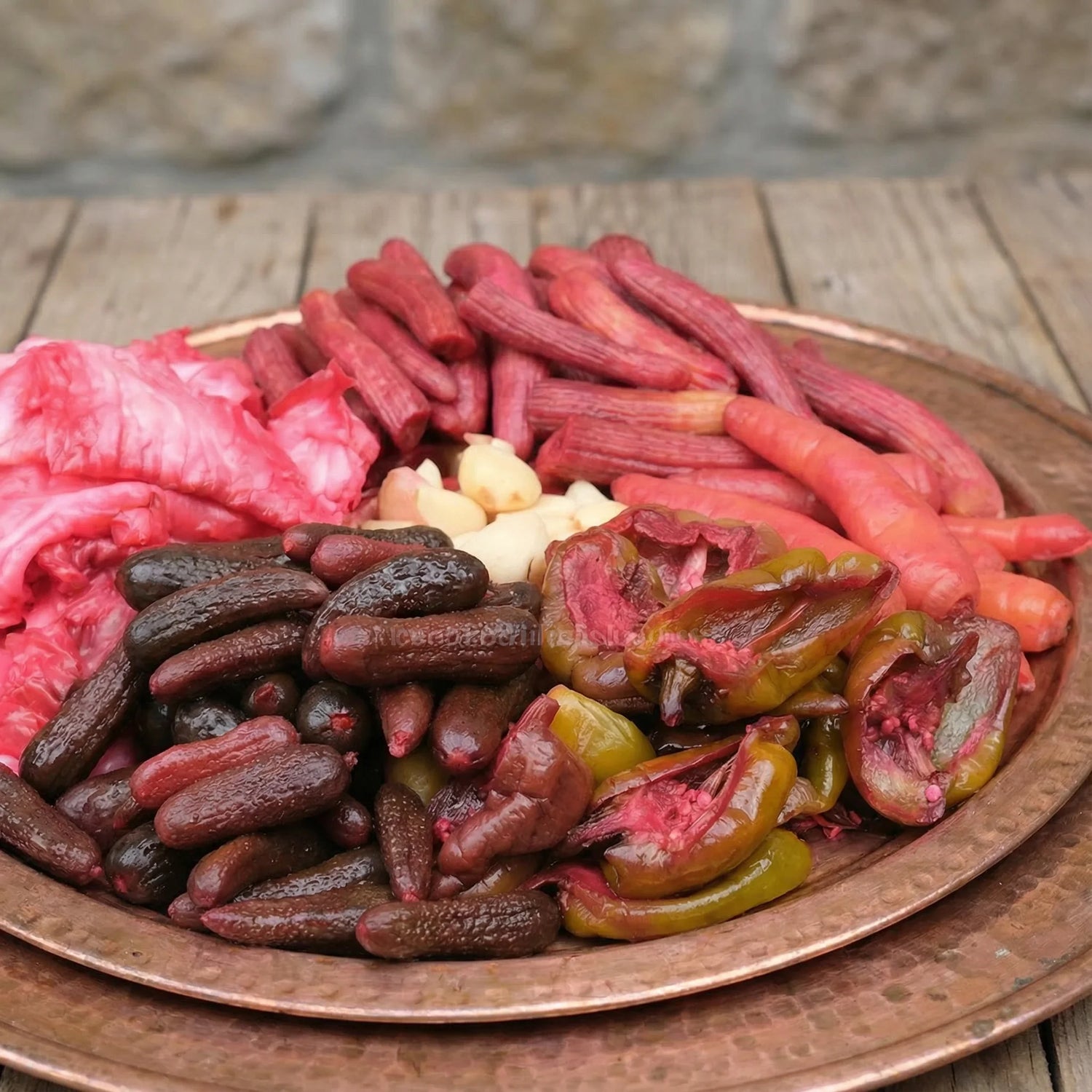 Kırmızı Pancar Sulu Acılı Karışık Turşu 5 Litre Pet Kavanoz – Ev Yapımı Antep Usulü